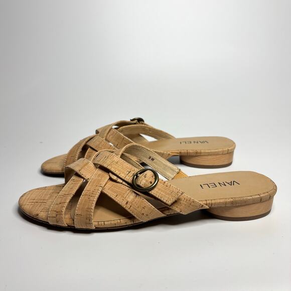 VANELi Brogan Exnula Huarache Sandals in Natural Cork (Wide) - Picture 3 of 8